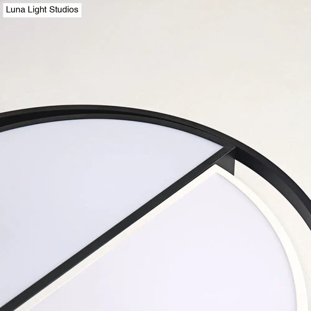 Modern Black Led Ceiling Lamp - Minimalist Acrylic Flush Mount Light In White/3 Color For Bedroom
