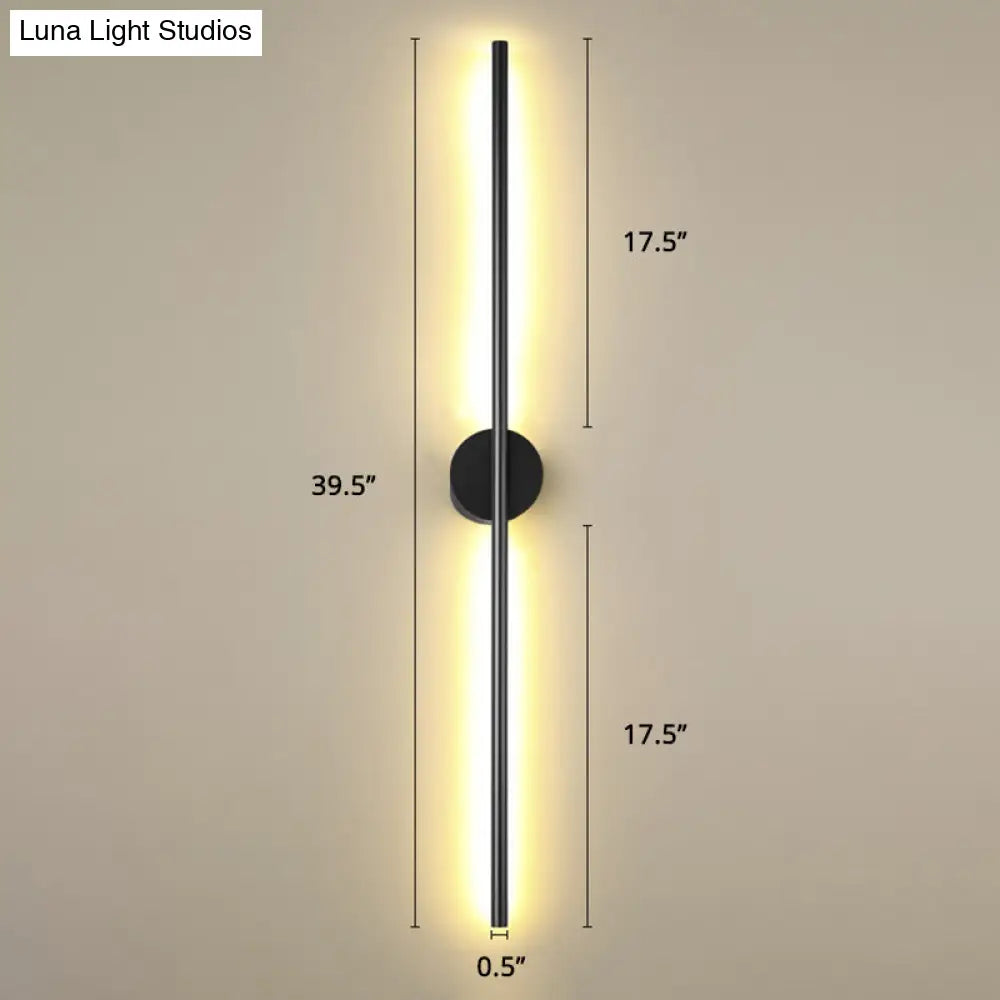 Modern Black Led Wall Sconce For Living Room - Stylish Metallic Fixture