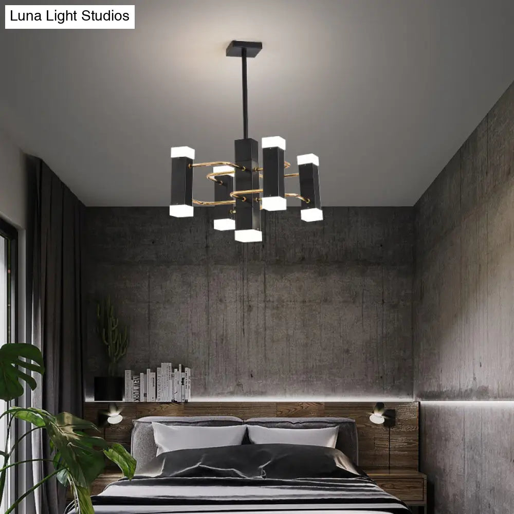 Modern Black Sputnik Pendant Chandelier with 4/8 Heads in 2 Color Options