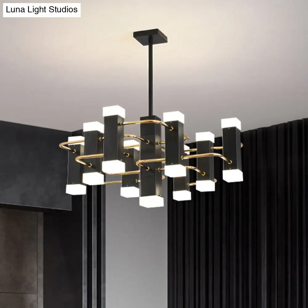 Modern Black Sputnik Pendant Chandelier with 4/8 Heads in 2 Color Options