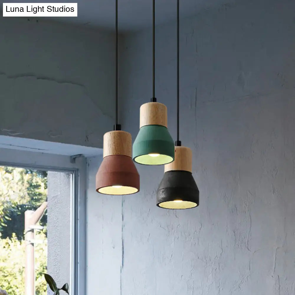 Modern Cement Bell Pendant Light Fixture For Dining Room - 1-Light Suspension