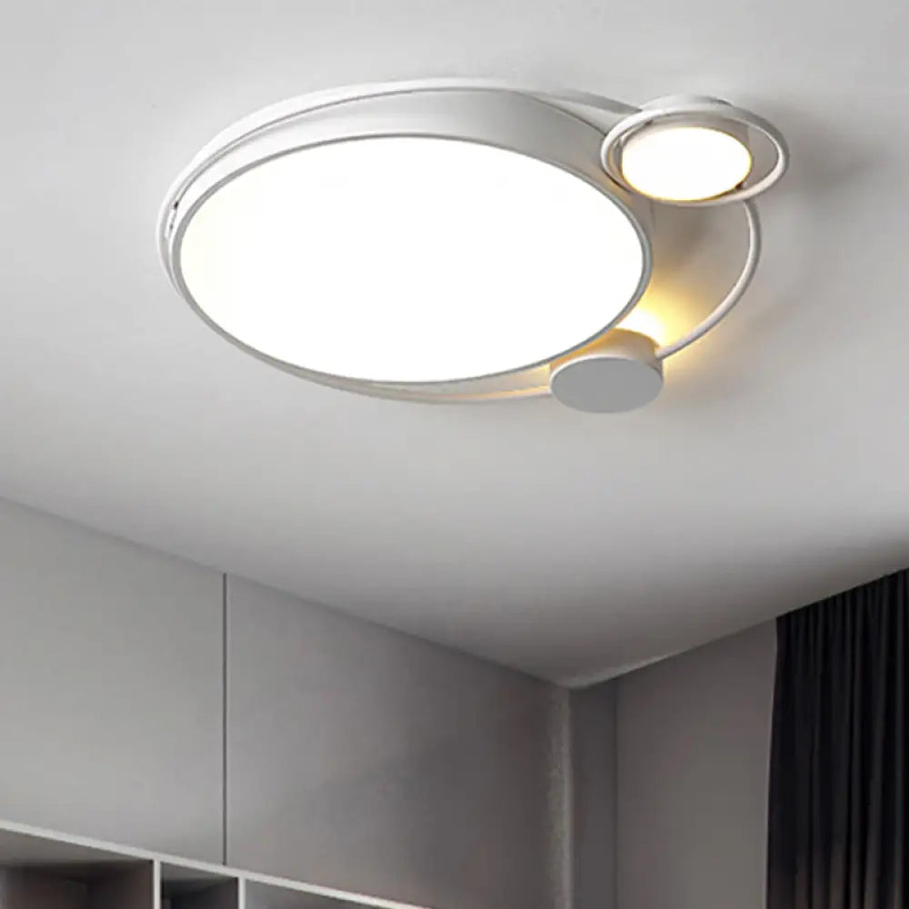 Modern Contemporary Flush Mount Acrylic Ceiling Light For Living Room White / 16’ Warm