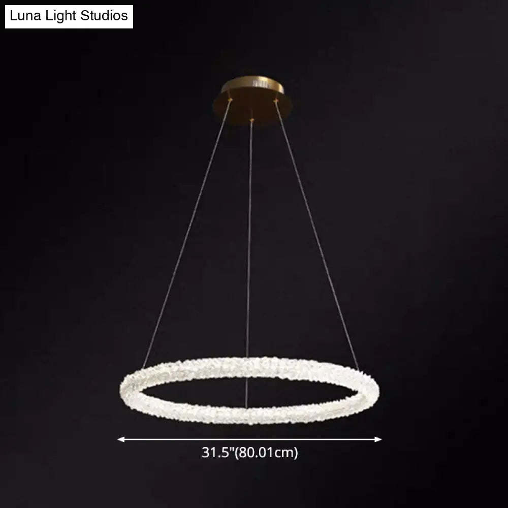 Modern Crystal Circle Chandelier For Restaurants - Pendant Lighting