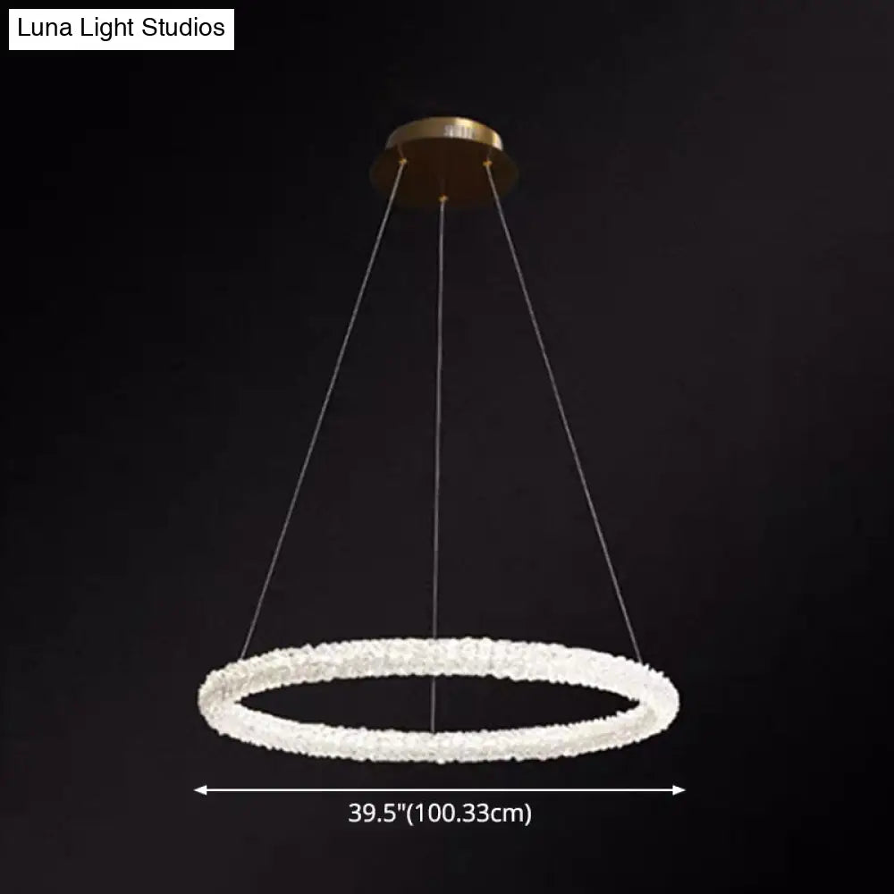 Modern Crystal Circle Chandelier For Restaurants - Pendant Lighting