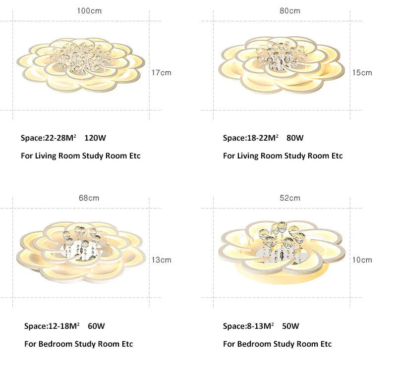 Plafonniers en cristal modernes de LED pour la lampe de plafond de Deco de maison de chambre à coucher de salon