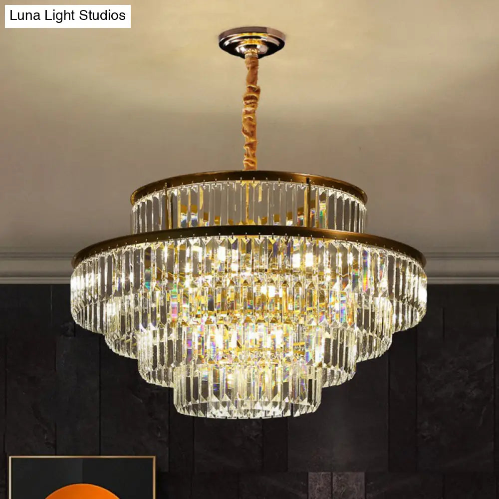 Modern Crystal Prism Pendant Light For Living Room