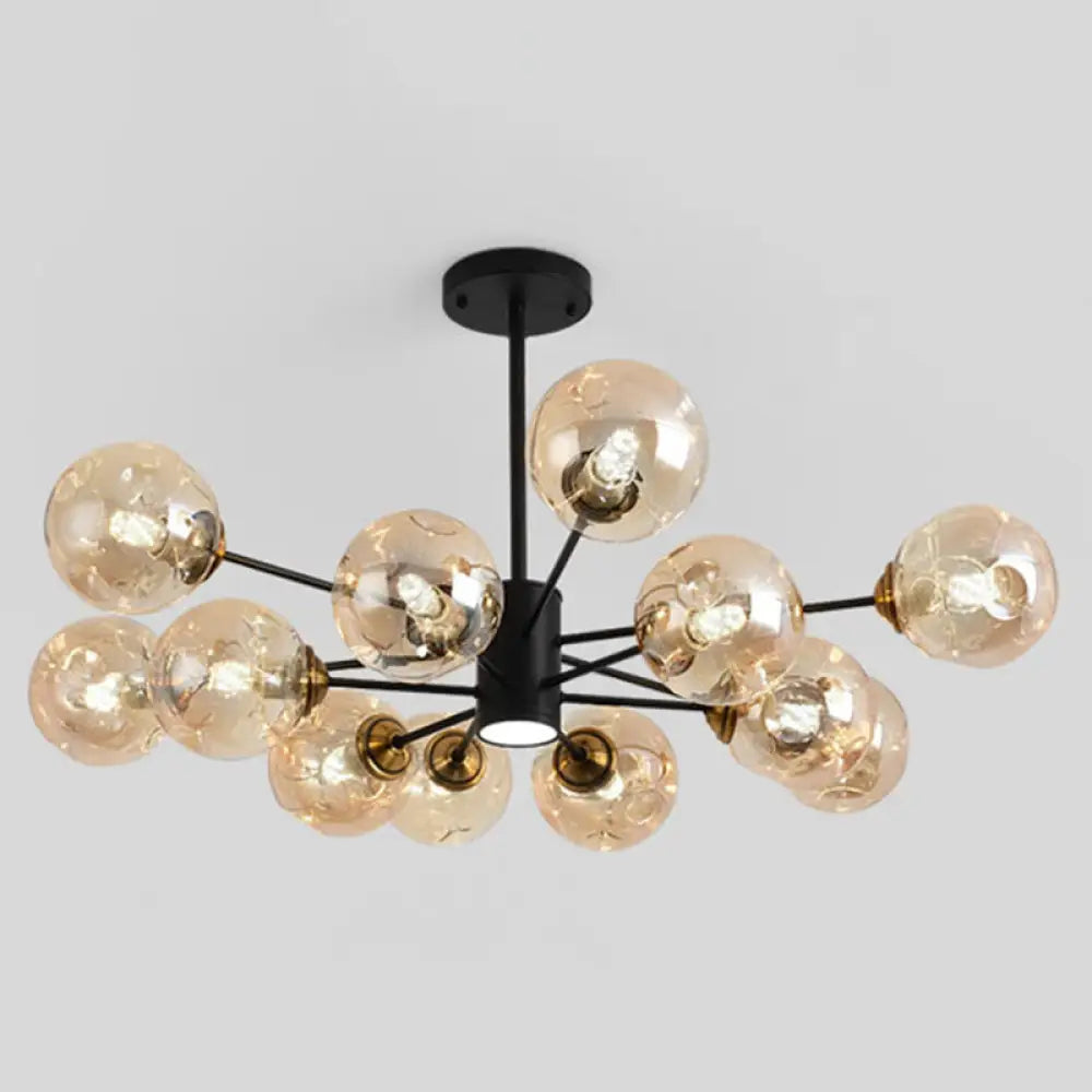 Modern Glass Bubble Chandelier Pendant Lights For Bedrooms 12 / Amber