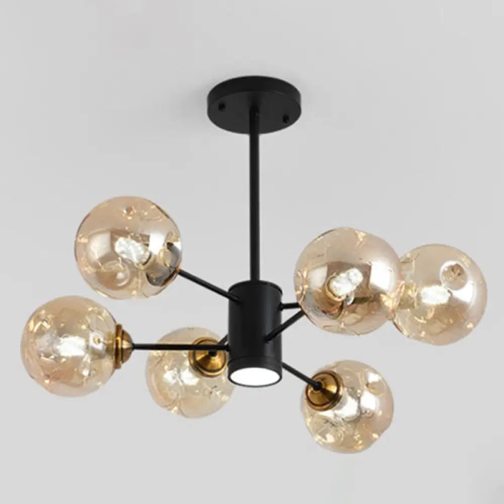 Modern Glass Bubble Chandelier Pendant Lights For Bedrooms 6 / Amber