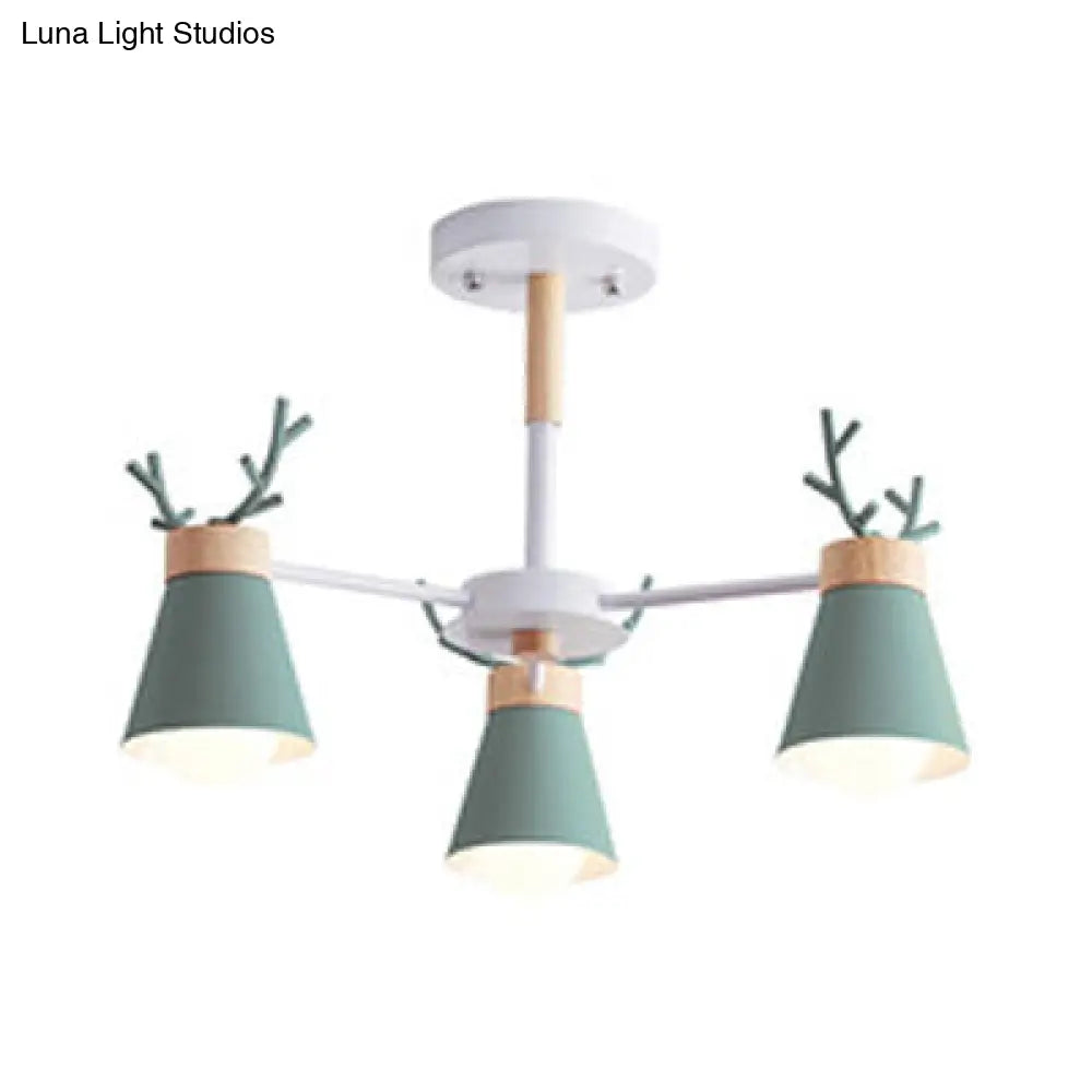 Modern Iron Deer Horn Kids Pendant Chandelier - Stylish Room Lighting Fixture