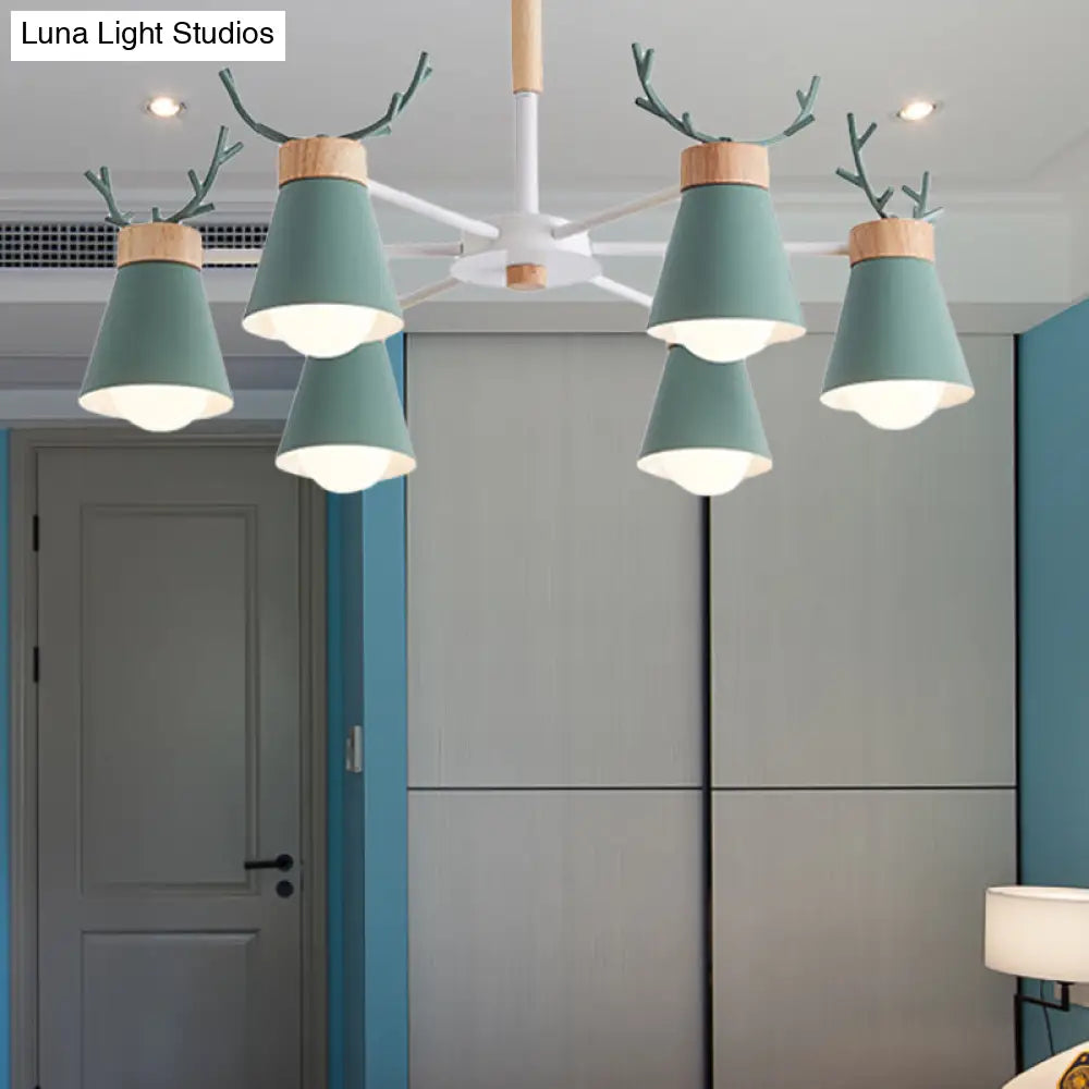 Modern Iron Deer Horn Kids Pendant Chandelier - Stylish Room Lighting Fixture