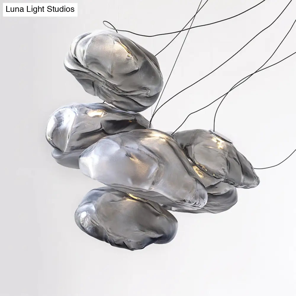 Modern Lattice Glass Ceiling Hanging Light Fixture For Restaurants - 1 Bun