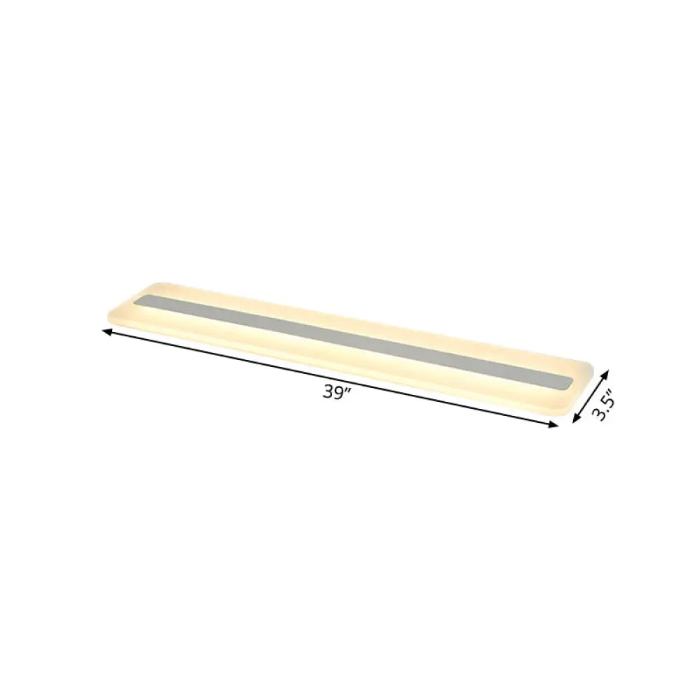Modern Led Acrylic Flush Mount Light - 16/23.5/31.5 Wide White Ceiling Fixture With Warm/White