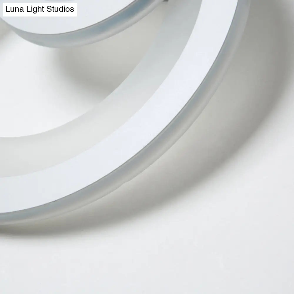 Modern Led Acrylic Wall Sconce - Round Stairway Light Fixture 8 Wide Warm/White
