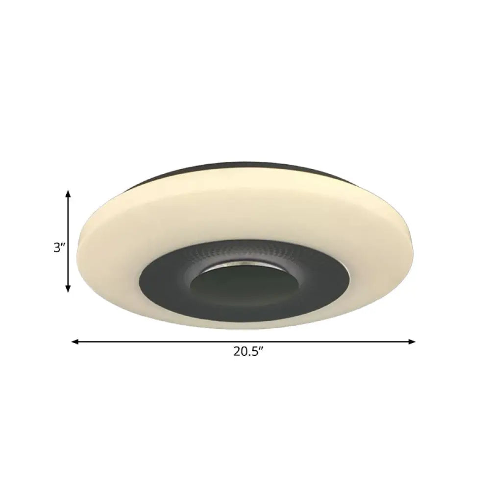 Modern Led Bedroom Flush Mount Fixture With Airship Acrylic Shade In Warm/Natural Light - White