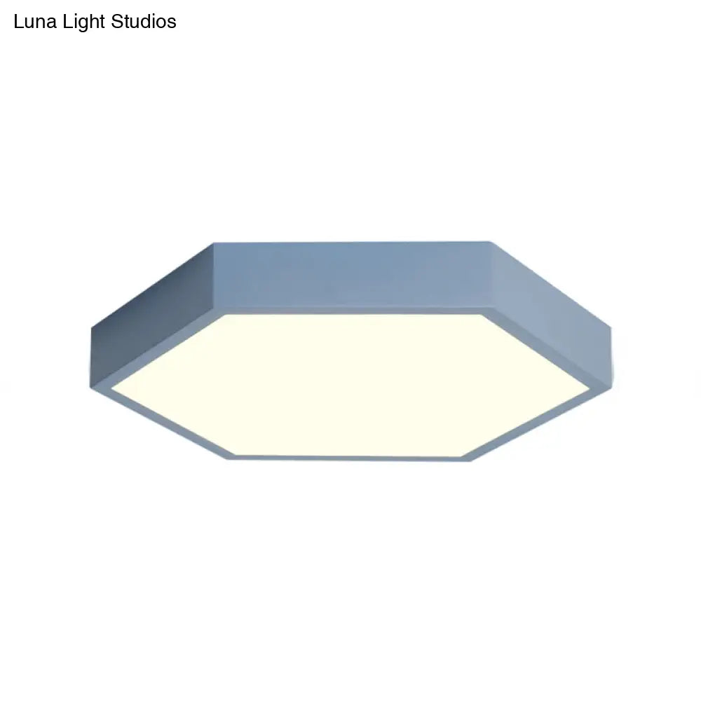 Modern Led Ceiling Light For Child Bedroom With Hexagon Shade