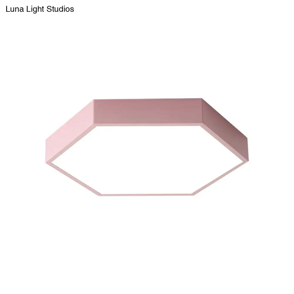 Modern Led Ceiling Light For Child Bedroom With Hexagon Shade