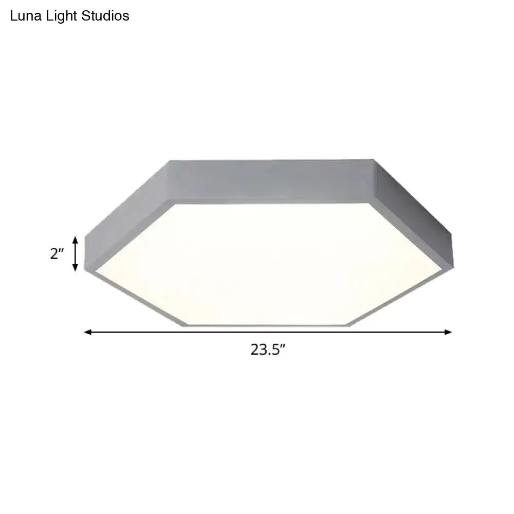 Modern Led Ceiling Light For Child Bedroom With Hexagon Shade