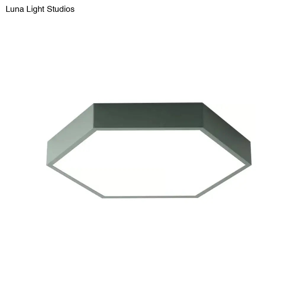 Modern Led Ceiling Light For Child Bedroom With Hexagon Shade