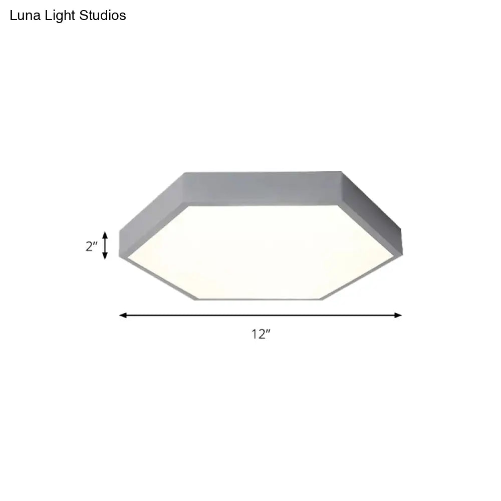 Modern Led Ceiling Light For Child Bedroom With Hexagon Shade