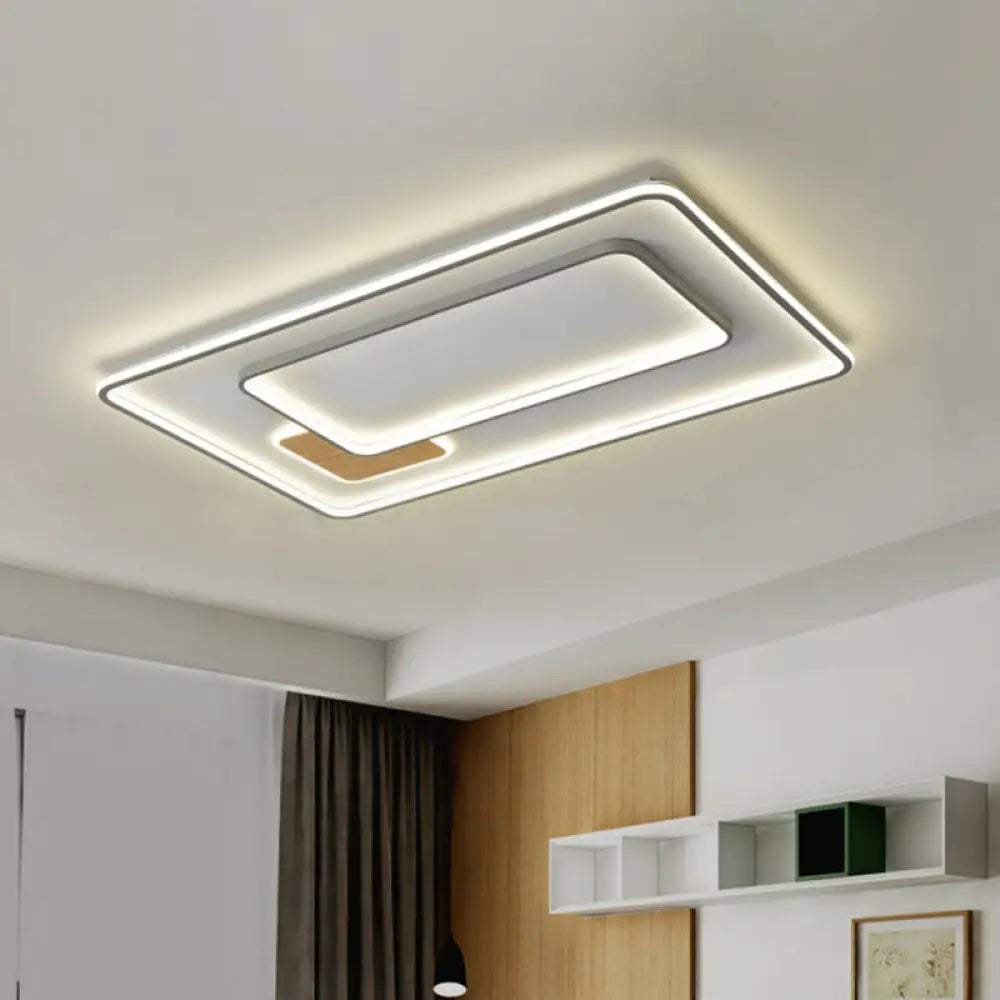 Modern Led Ceiling Light With Metal Shade In Warm/White - 16.5’/20.5’/35.5’ Sizes Available