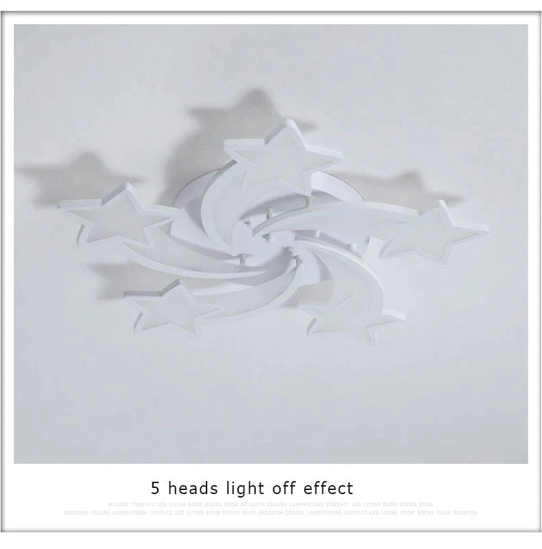 Modern Led Chandelier Art Deco Room Indoor Lamp White Star For Living Dining Bedroom Kid’s