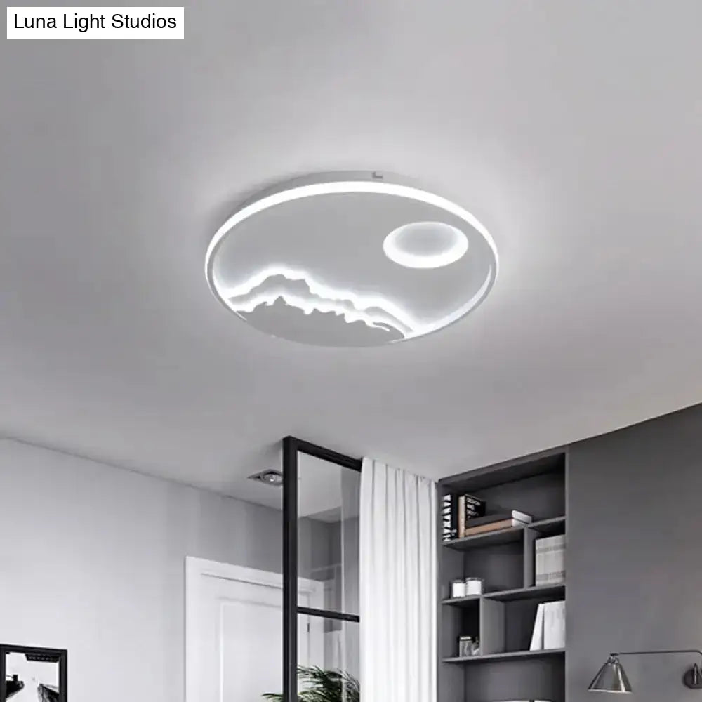 Modern Led Circle Ceiling Light With Acrylic Shade In Warm/White 17’/20.5’/25’ Diameter -