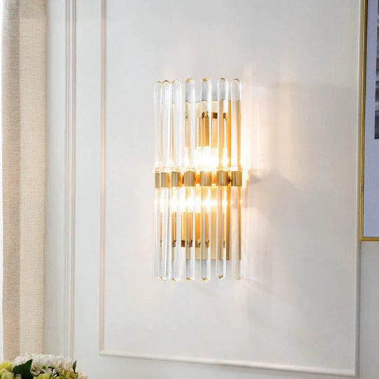 Lampe de chevet de chambre à coucher en cristal de luxe moderne à LED en cuivre