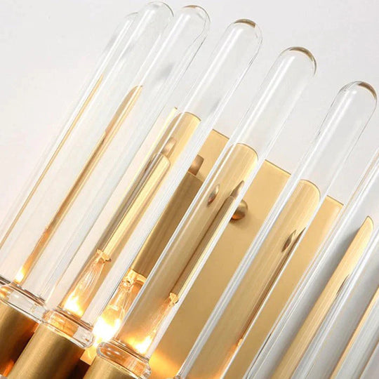 Lampe de chevet de chambre à coucher en cristal de luxe moderne à LED en cuivre