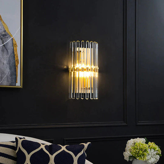 Lampe de chevet de chambre à coucher en cristal de luxe moderne à LED en cuivre