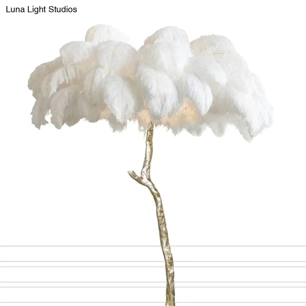 Modern Luxury Feather Floor Lamp Living Room Decoration Light Stand Light Decorative Standing Indoor