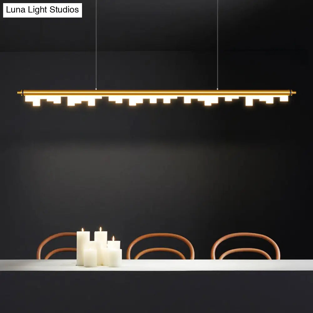 Modern Matte Metal Island Led Ceiling Light With Simple Acrylic Shade