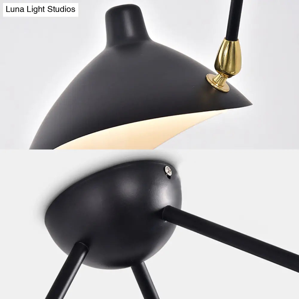 Modern Metal Duckbill Hanging Lamp Black Chandelier With 2/3/5 Lights For Living Room