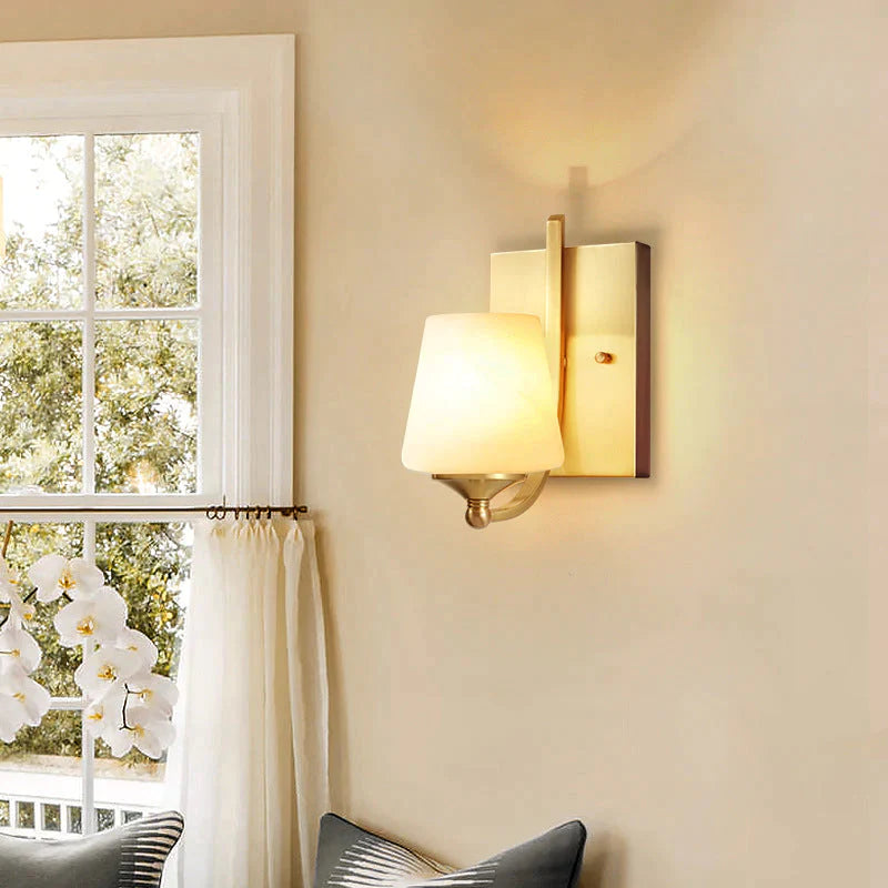 Moderne minimaliste créatif salon lampe chambre phare allée cuivre applique murale