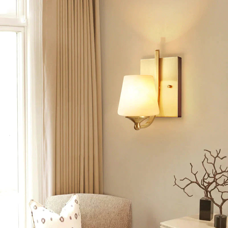 Moderne minimaliste créatif salon lampe chambre phare allée cuivre applique murale