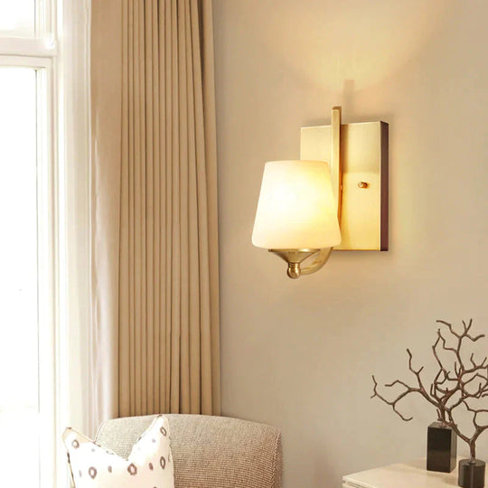 Moderne minimaliste créatif salon lampe chambre phare allée cuivre applique murale