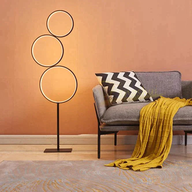 Modern Minimalist Led Ring Floor Lights Lighting Art Deco Home Touch Switch Standing Lamp For