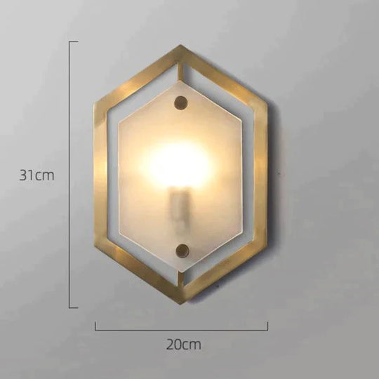 Modern Minimalist Luxury Hexagonal Copper Wall Lamp Does not contain a light source Copper Wall Lamps