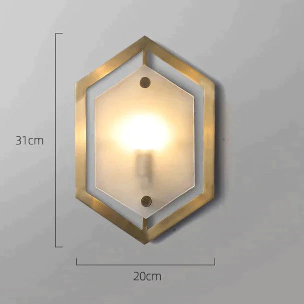 Modern Minimalist Luxury Hexagonal Copper Wall Lamp Lamps