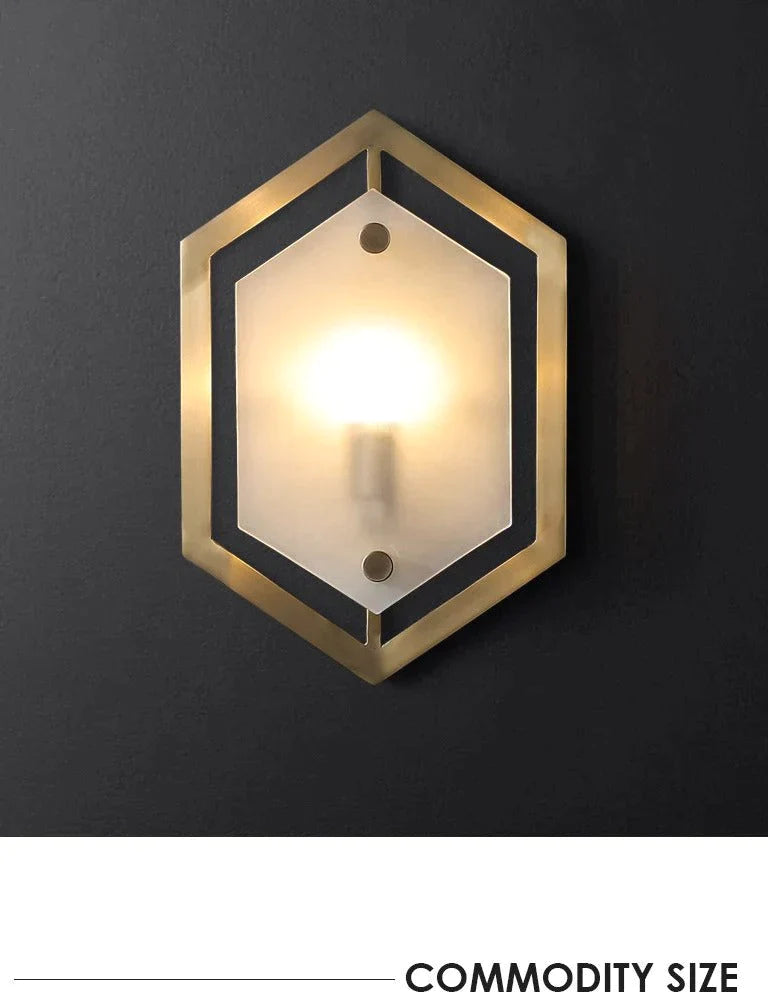 Modern Minimalist Luxury Hexagonal Copper Wall Lamp Lamps