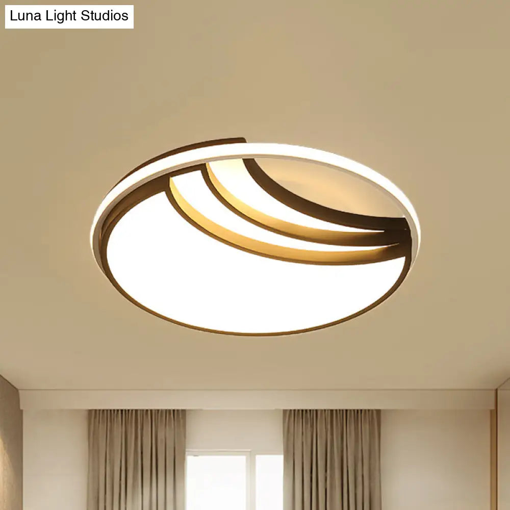 Modern Multi - Layer Flush Mount Ceiling Light - Metal Led Wide 18’/23.5’/35.5’ Black Bedroom