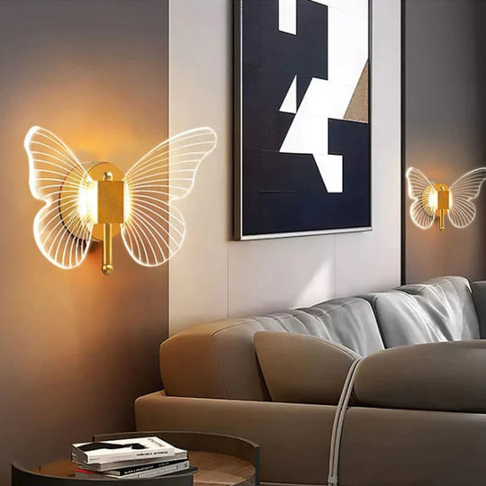 Applique Murale Papillon Led Nordique Moderne Tout en Cuivre