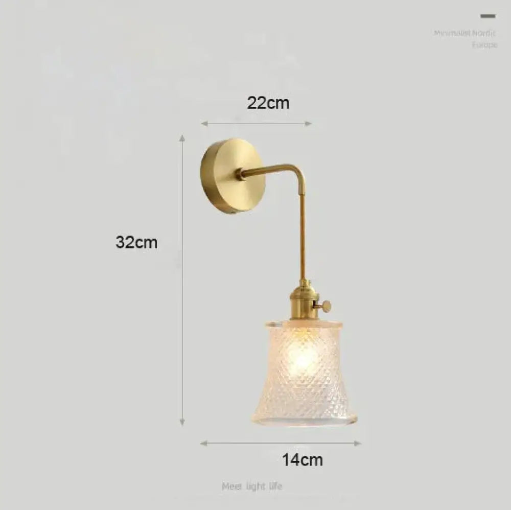 Modern Simple Nordic Living Room Bedroom Copper Wall Lamp E / Without bulb Copper Wall Lamps
