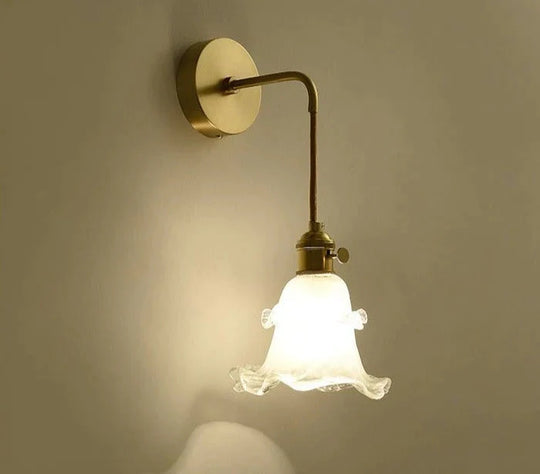 Applique murale en cuivre de chambre à coucher de salon nordique simple et moderne