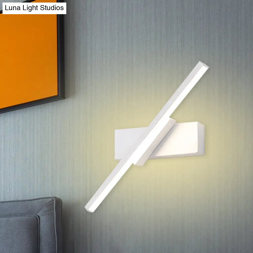 Modern Slim Led Wall Sconce With Acrylic Linear Design In White/Black - Choose Warm Or White Light