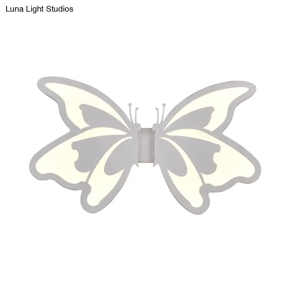 Modern White Acrylic Led Wall Lamp For Stairs - Flat Cartoon Shape Stylish Design