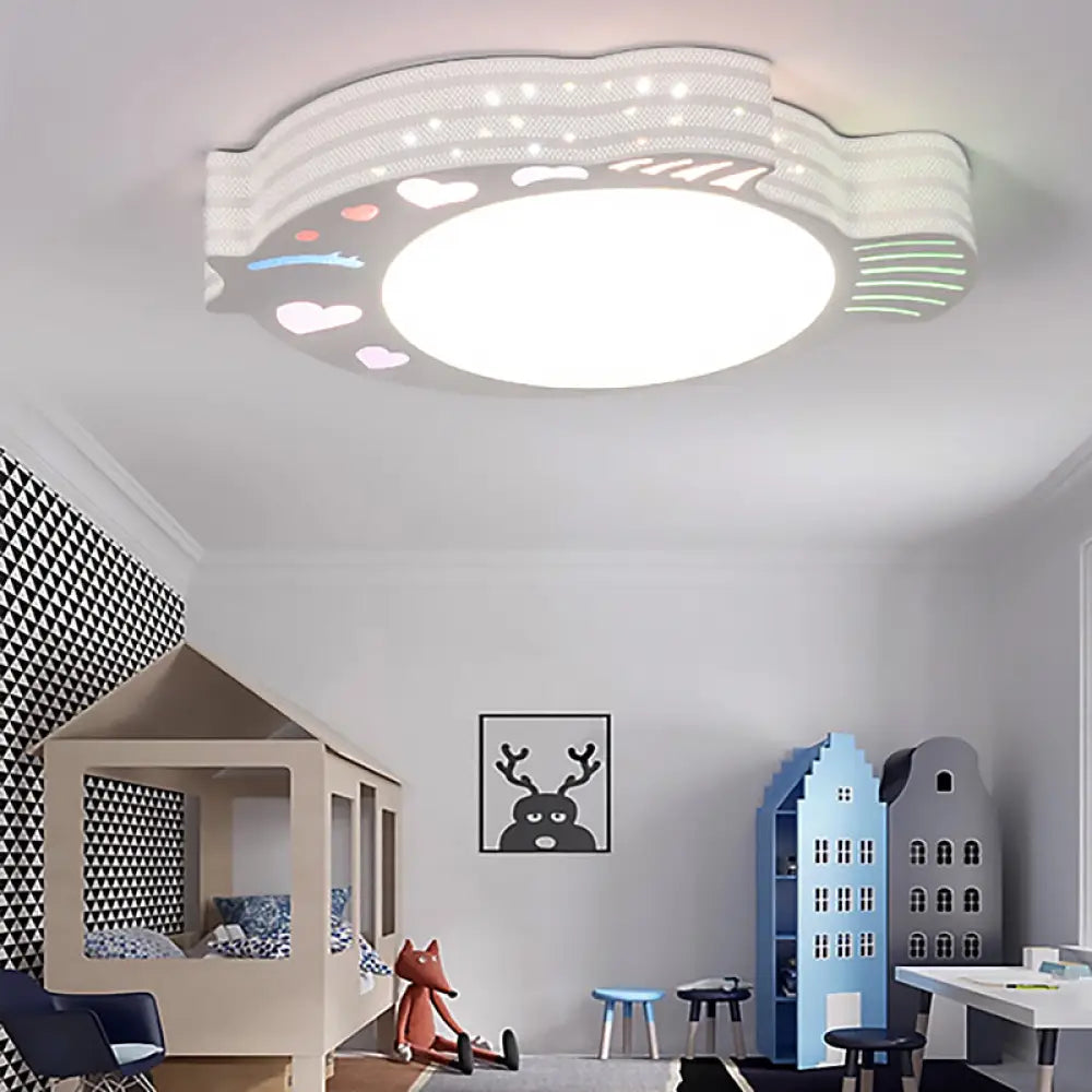 Modern White Acrylic Round Flush Mount Ceiling Light For Bedroom / B