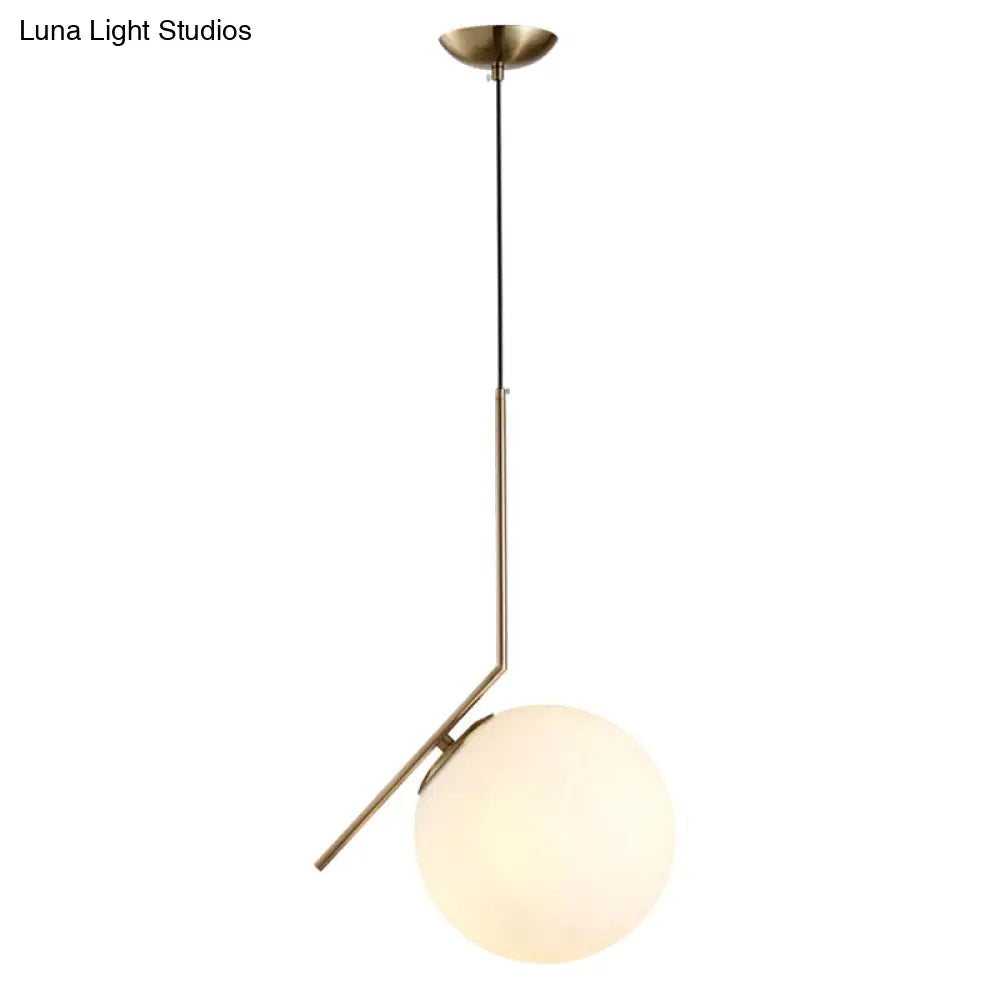 Modern White Glass Pendant Bedroom Light Fixture