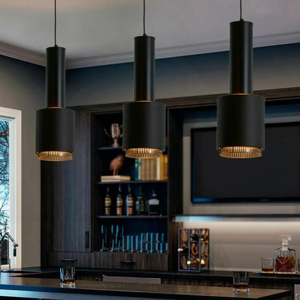 Modernist Black/White Hand Grenade Pendant Light For Restaurant Black