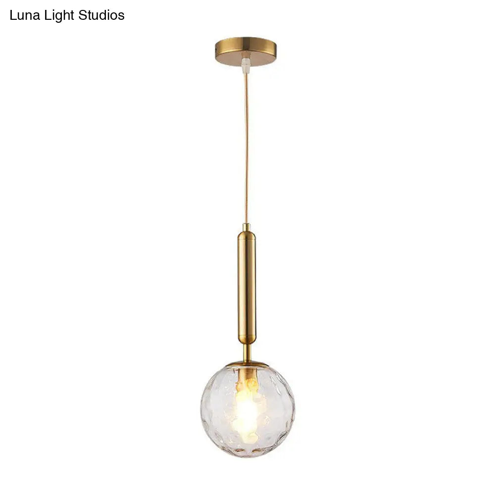 Modernist Hammer Glass Pendant Light - Stylish Hanging Ball Fixture For Restaurants