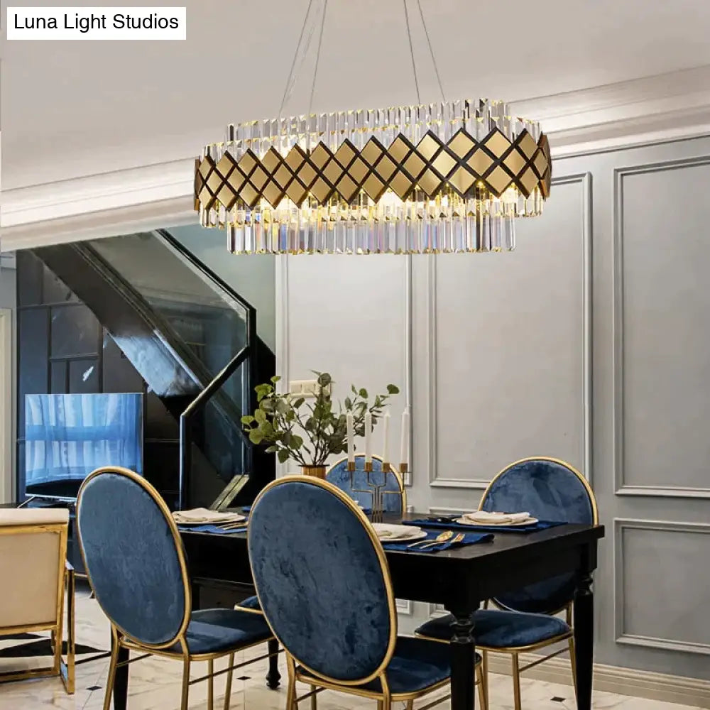 Neva 2 - Designer Alloy and Crystal LED Chandelier For Dinning Room Living room Chandelier